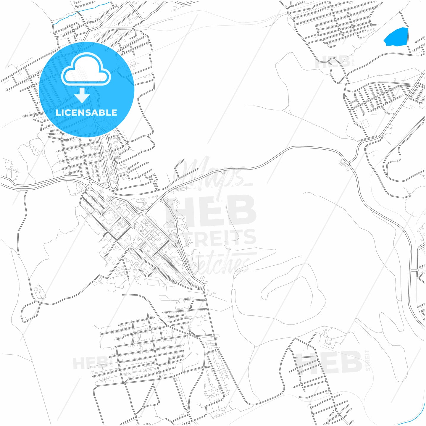 Kiselyovsk, Kemerovo Oblast, Russia, city map with high quality roads.