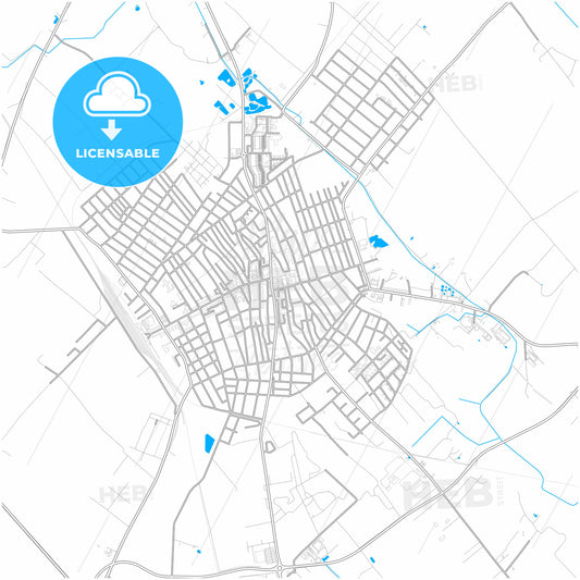 Kiskunfélegyháza, Bács-Kiskun, Hungary, city map with high quality roads.