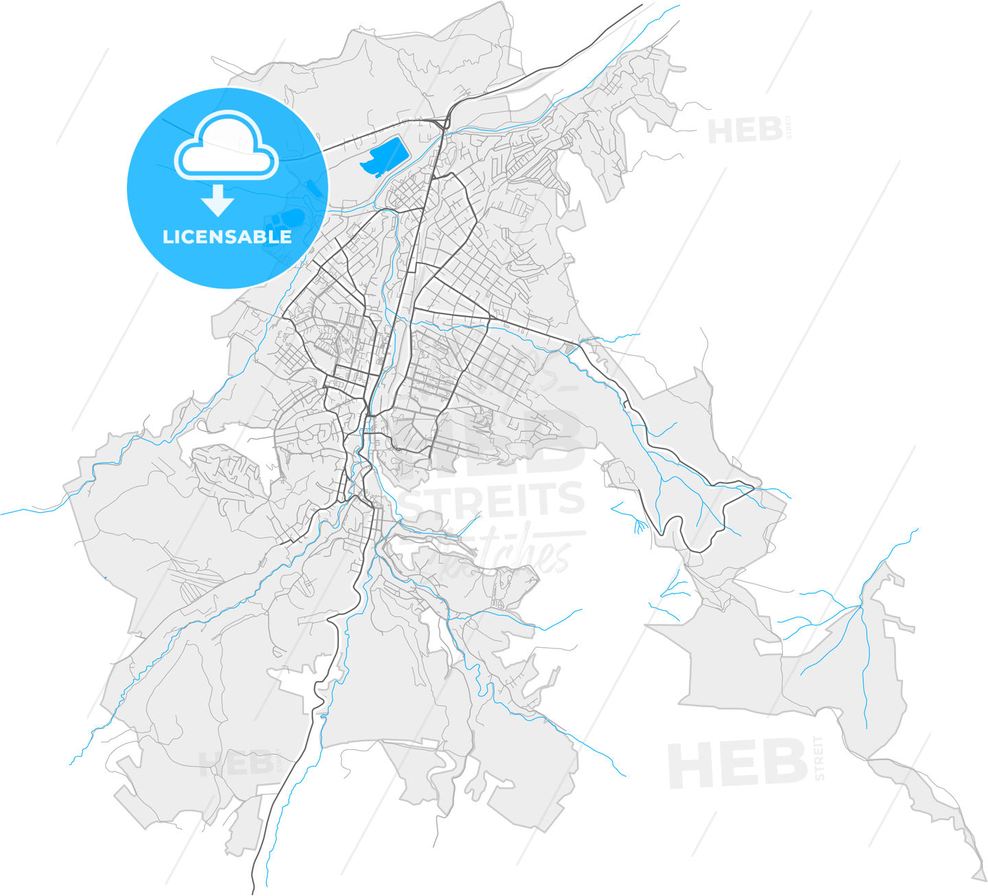 Kislovodsk, Stavropol Krai, Russia, high quality vector map