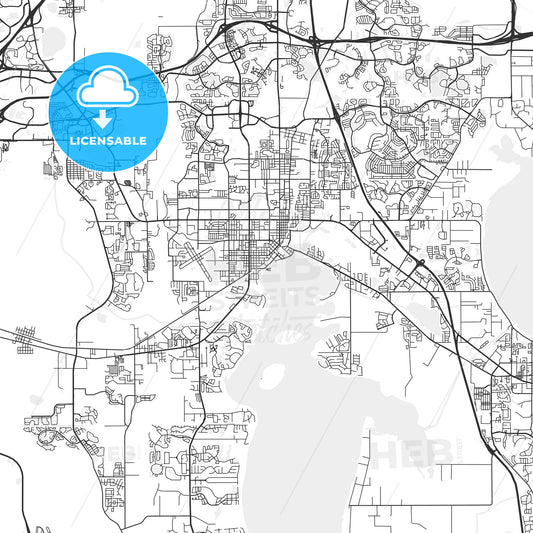 Kissimmee, Florida - Area Map - Light