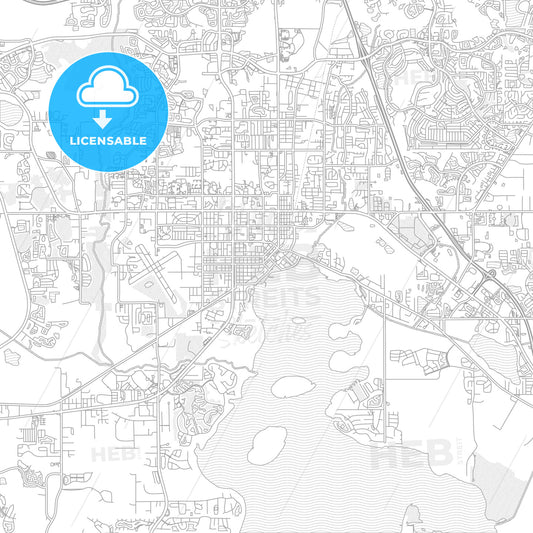 Kissimmee, Florida, USA, bright outlined vector map