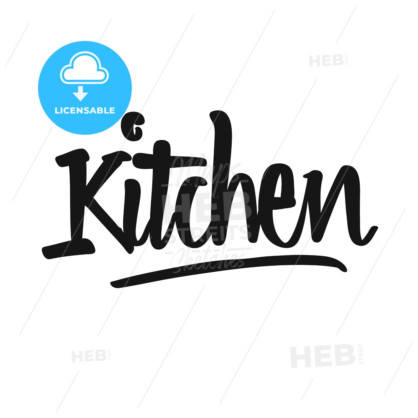 Kitchen handwritten lettering – instant download