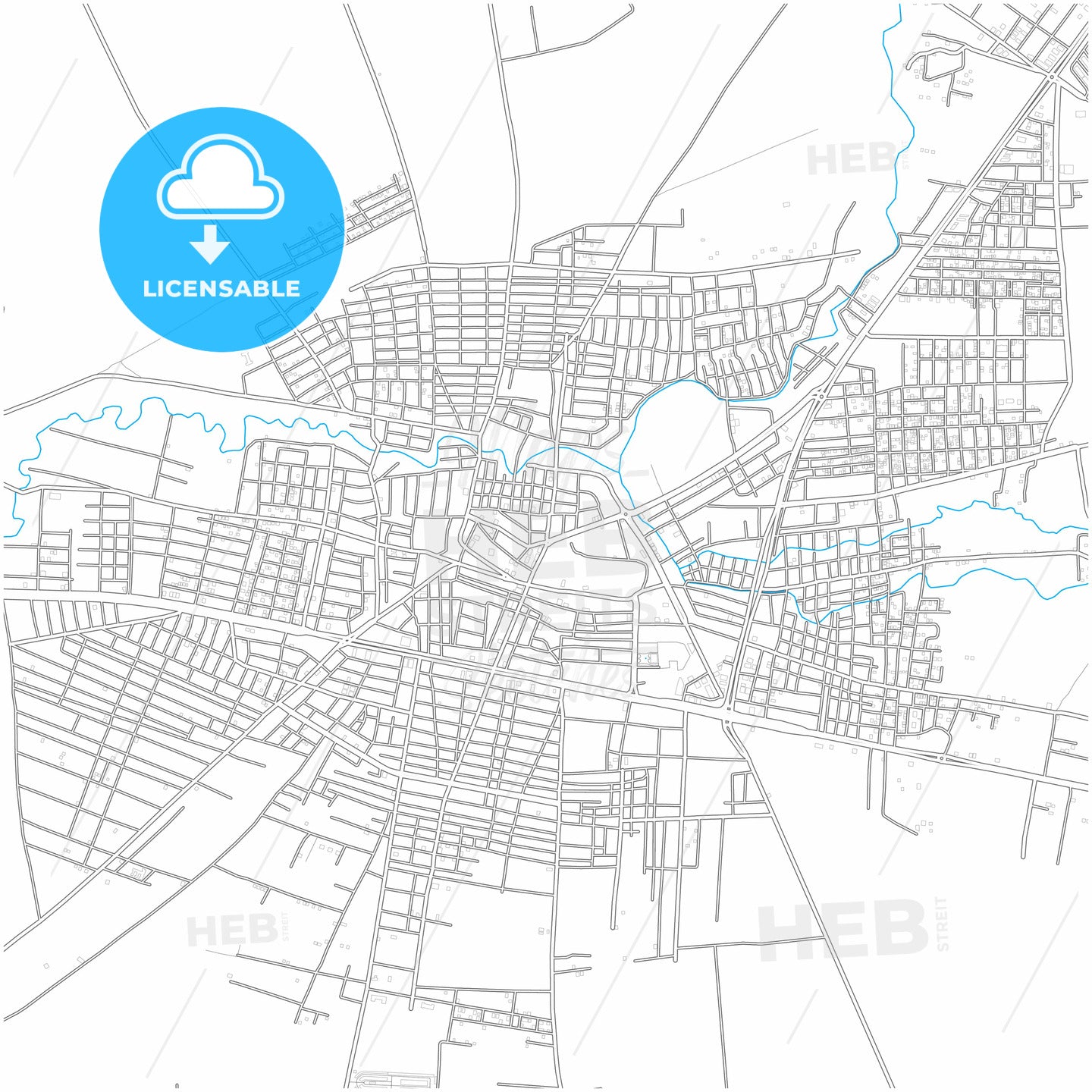 Kızıltepe, Mardin, Turkey, city map with high quality roads.