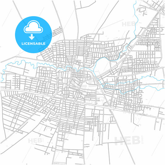 Kızıltepe, Mardin, Turkey, city map with high quality roads.