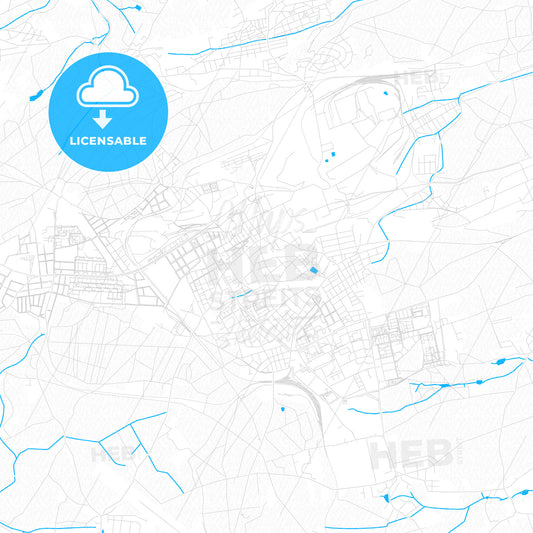 Kladno, Czechia PDF vector map with water in focus