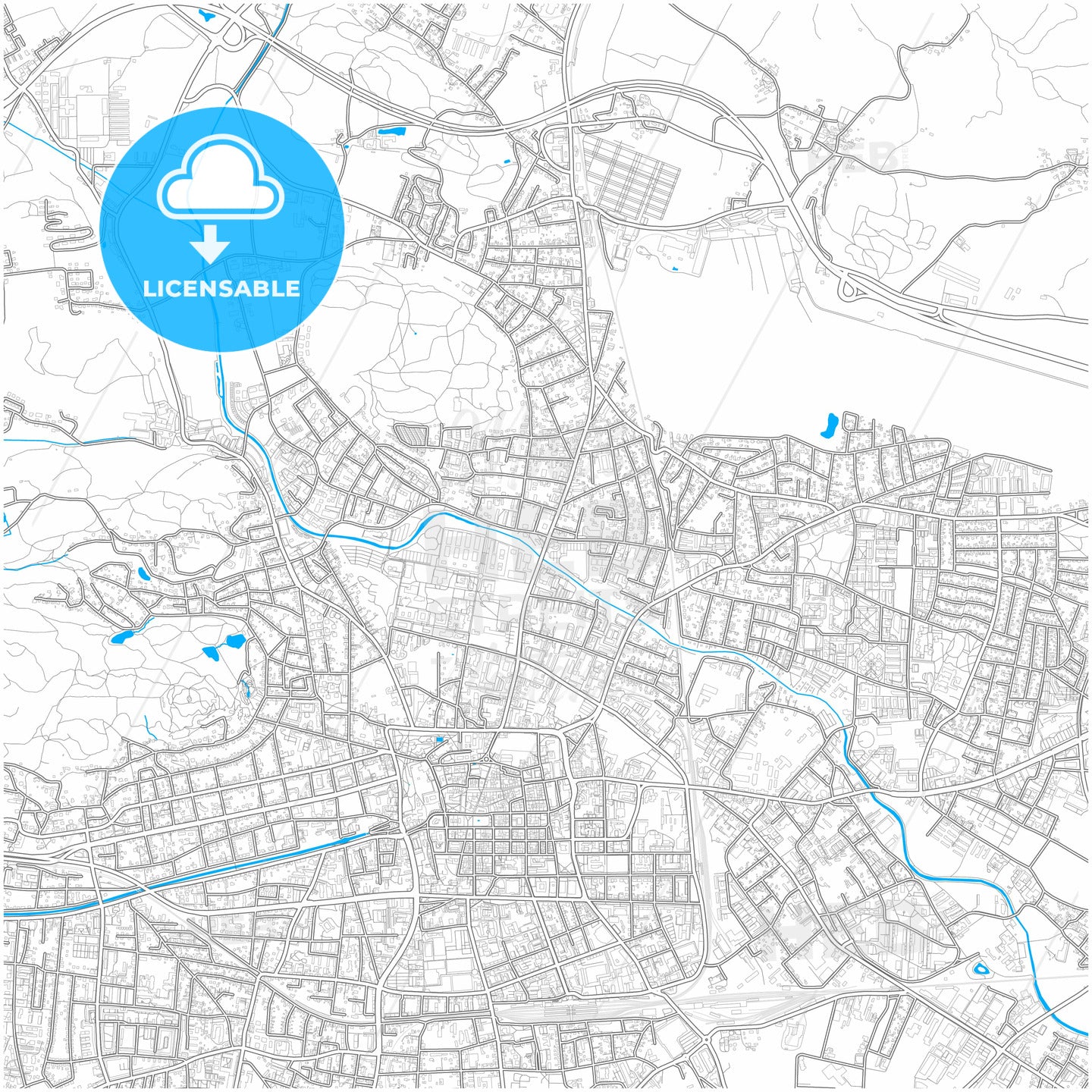 Klagenfurt, Carinthia, Austria, city map with high quality roads.