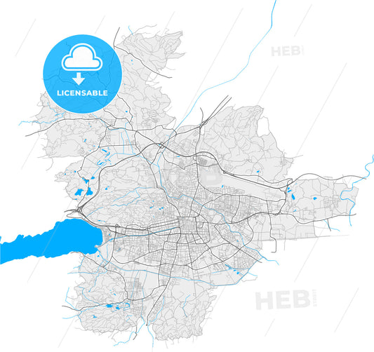 Klagenfurt, Carinthia, Austria, high quality vector map