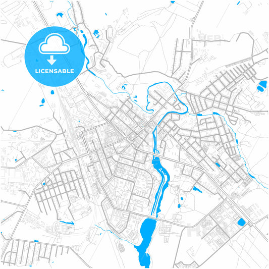 Klin, Moscow Oblast, Russia, city map with high quality roads.