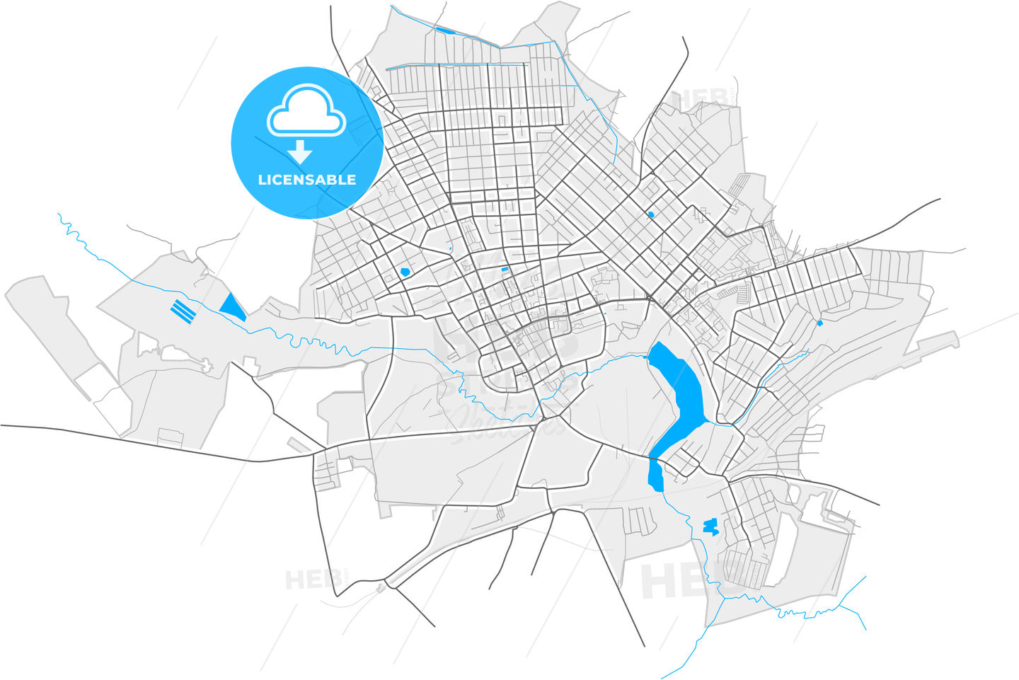 Klintsy, Bryansk Oblast, Russia, high quality vector map