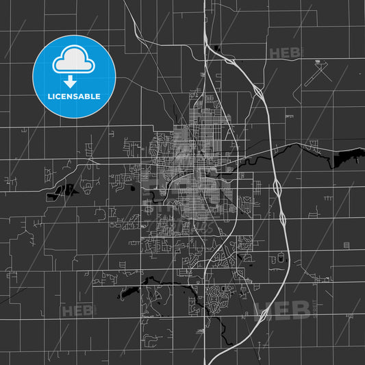 Kokomo, Indiana - Area Map - Dark