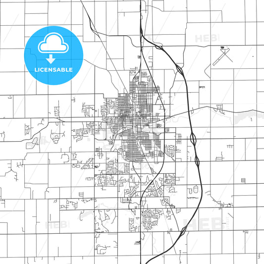 Kokomo, Indiana - Area Map - Light