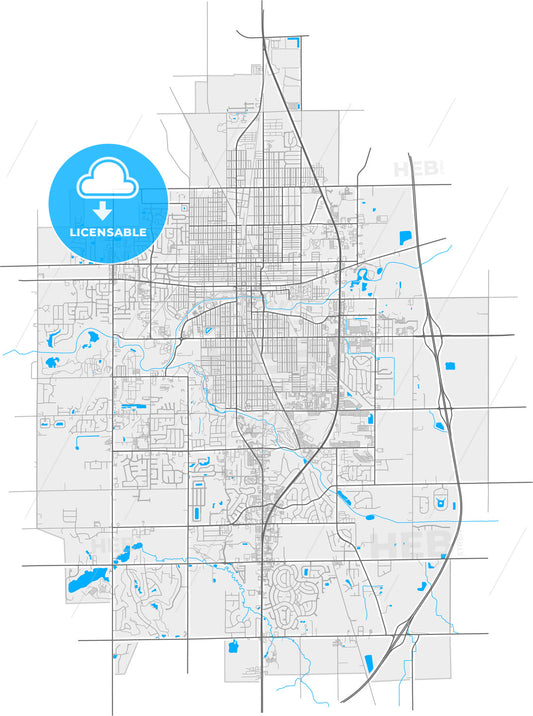 Kokomo, Indiana, United States, high quality vector map