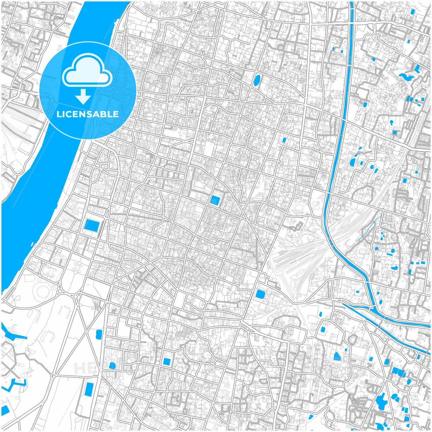 Kolkata, West Bengal, India, city map with high quality roads.