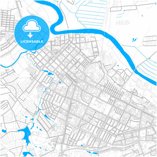 Kolomna, Moscow Oblast, Russia, city map with high quality roads.