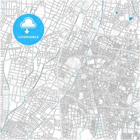 Komaki, Aichi, Japan, city map with high quality roads.