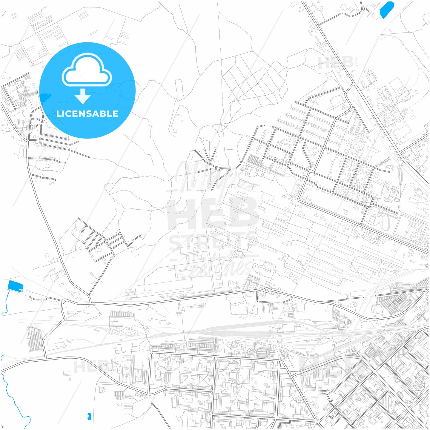 Komsomolsk-on-Amur, Khabarovsk Krai, Russia, city map with high quality roads.