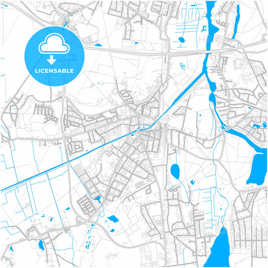 Konigs Wusterhausen, Brandenburg, Germany, city map with high quality roads.