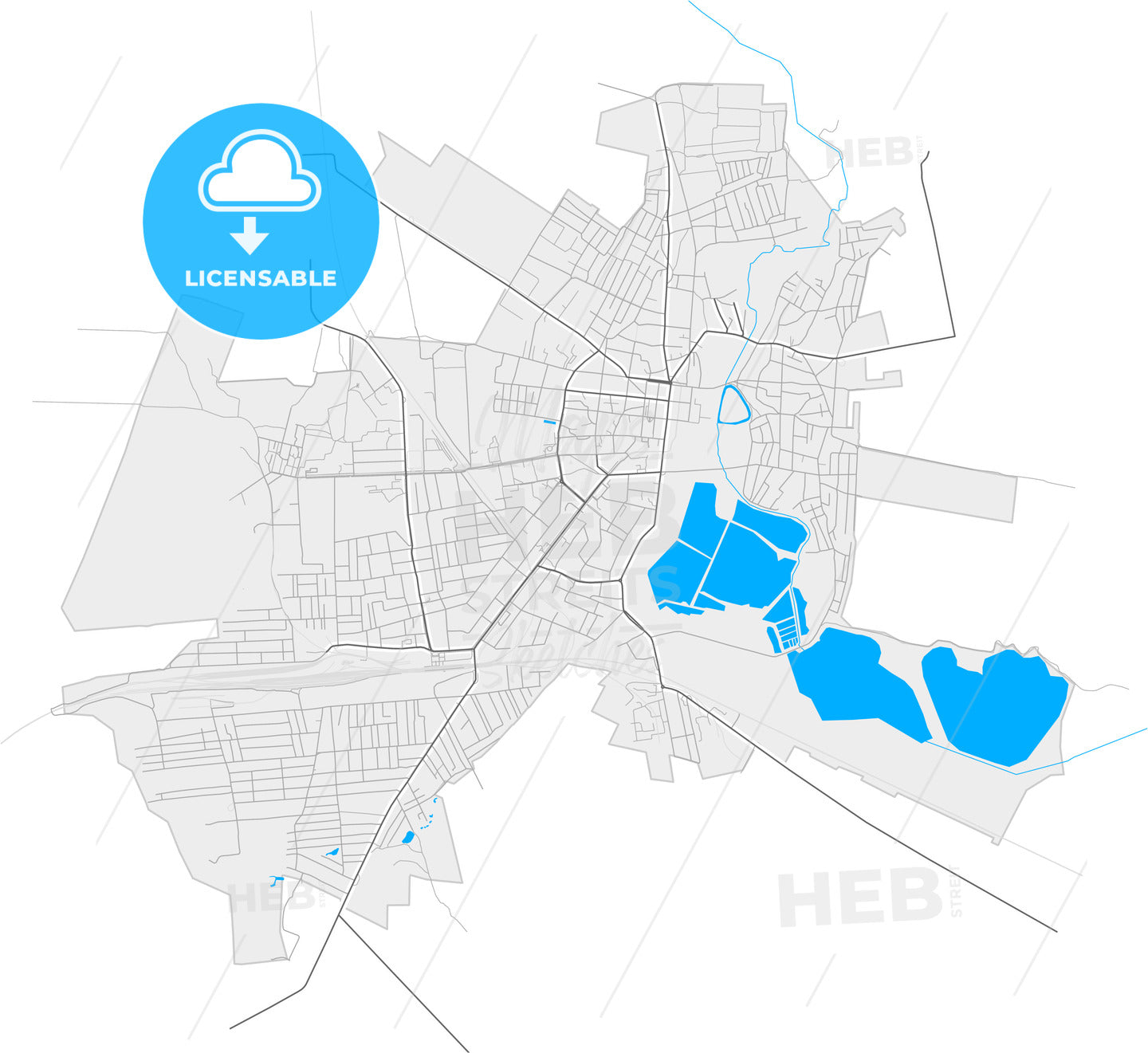 Konotop, Sumy Oblast, Ukraine, high quality vector map