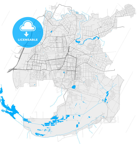 Korolyov, Moscow Oblast, Russia, high quality vector map