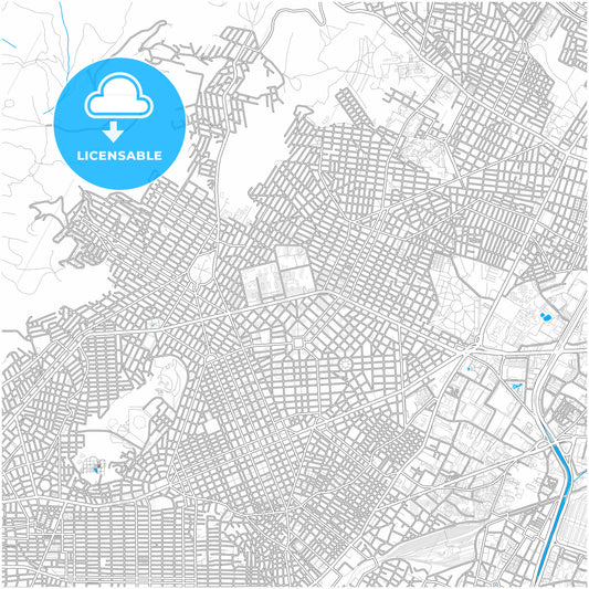 Korydallos, Attica, Greece, city map with high quality roads.