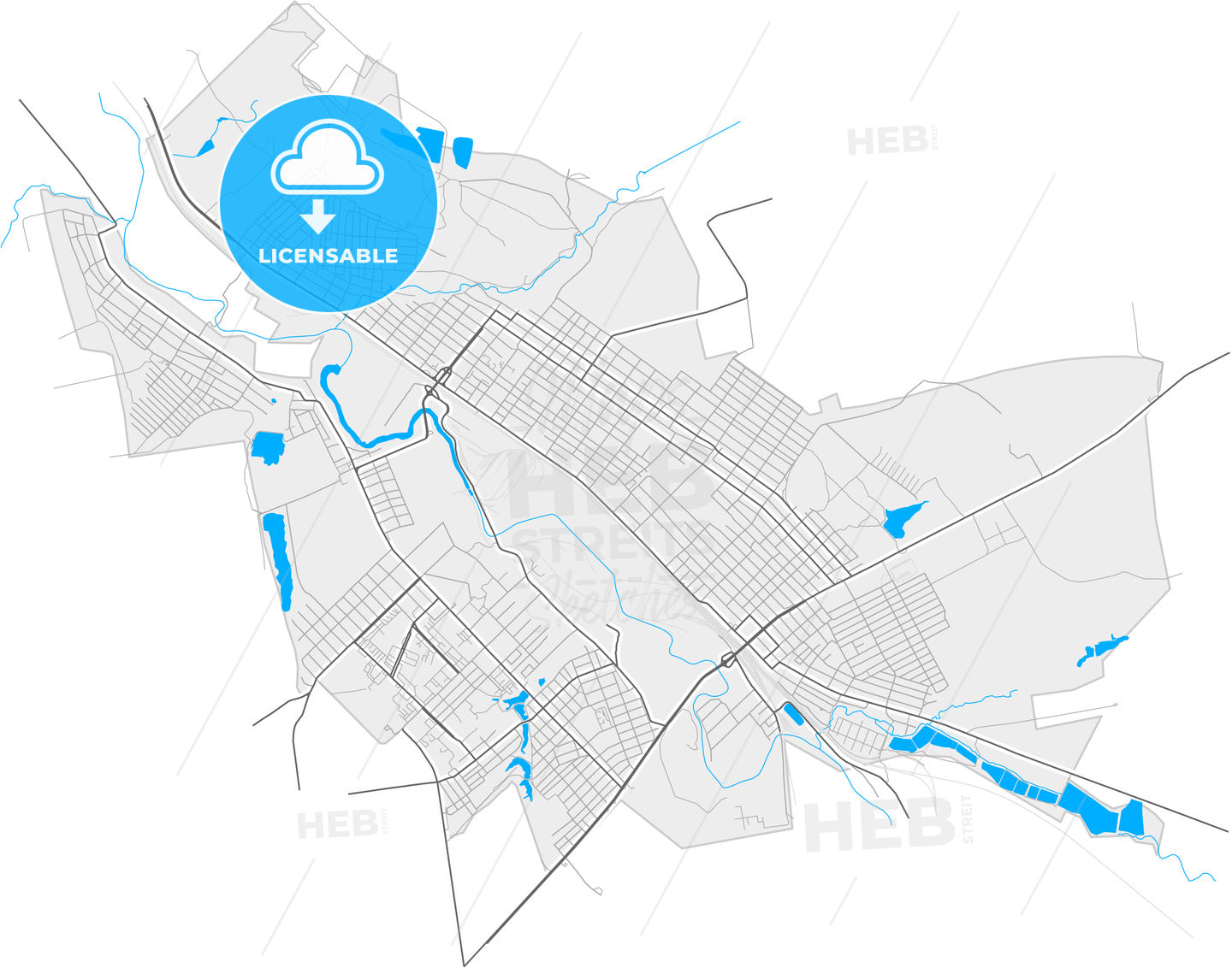 Kostiantynivka, Donetsk Oblast, Ukraine, high quality vector map