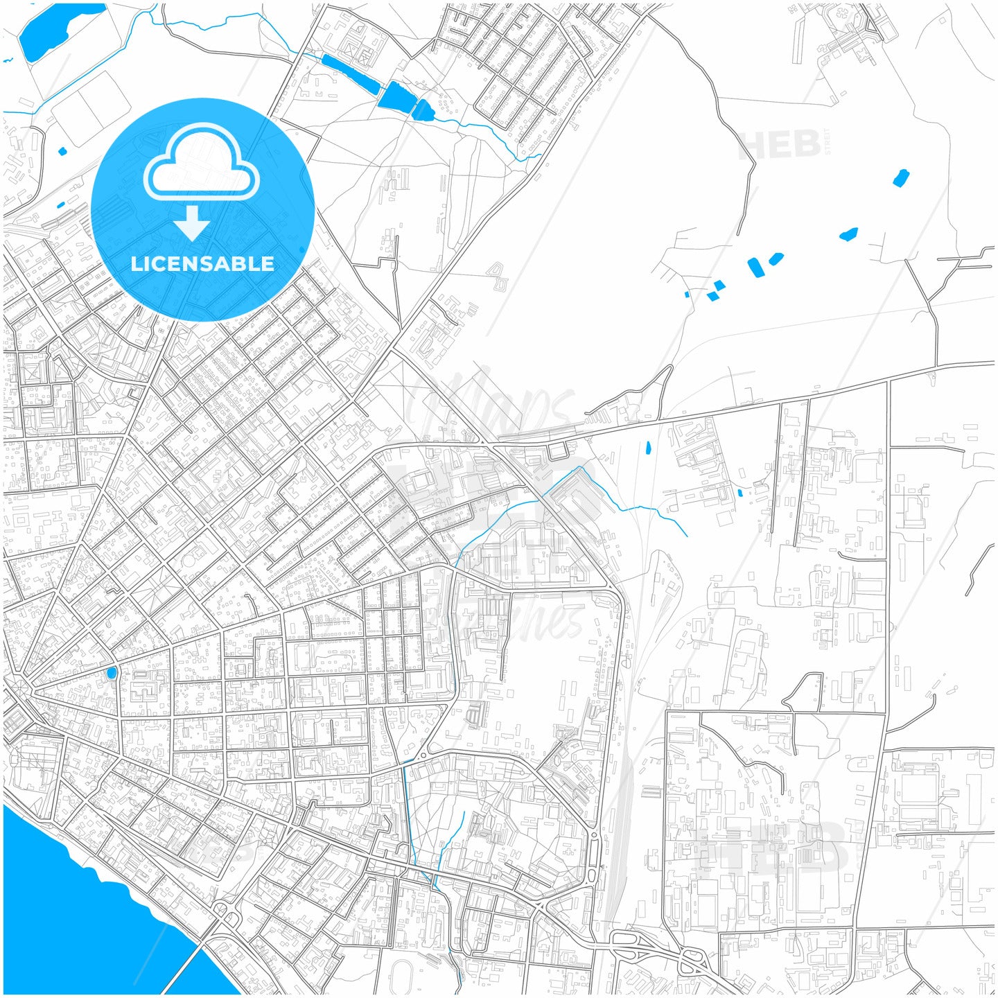 Kostroma, Kostroma Oblast, Russia, city map with high quality roads.