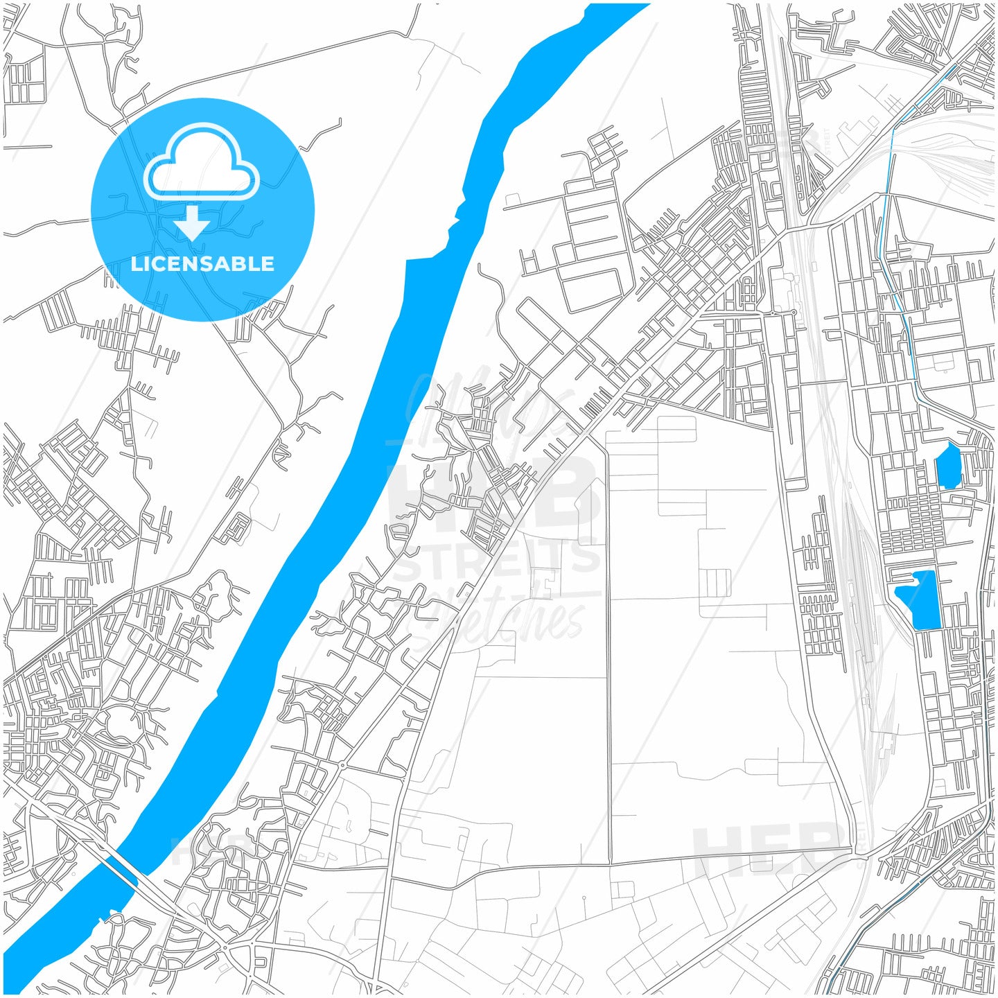 Kota, Rajasthan, India, city map with high quality roads.