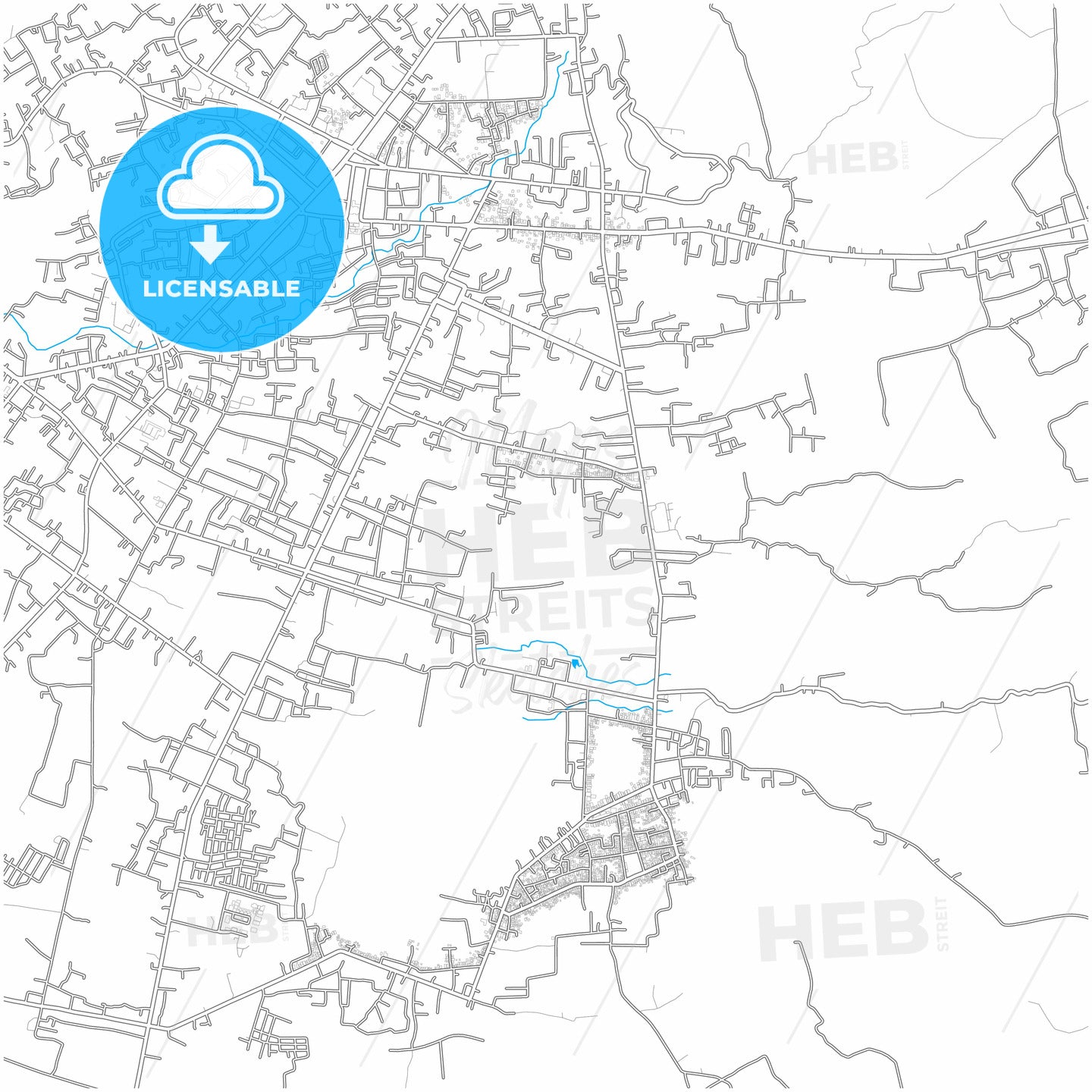 Kotamobagu, North Sulawesi, Indonesia, city map with high quality roads.