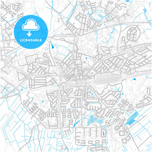 Kouvola, Finland, city map with high quality roads.