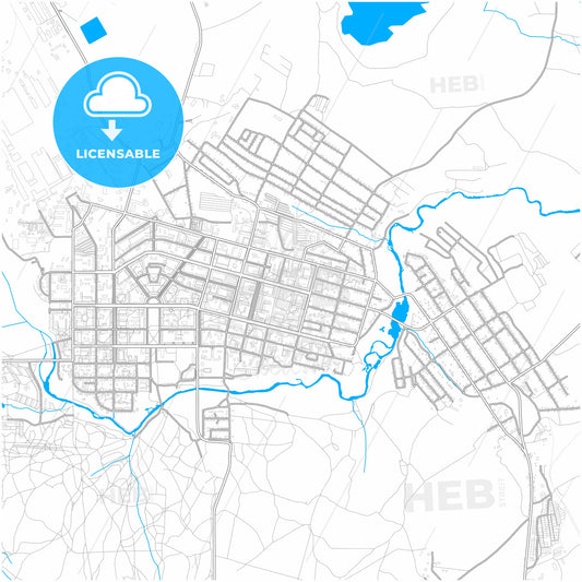 Krasnoturyinsk, Sverdlovsk Oblast, Russia, city map with high quality roads.