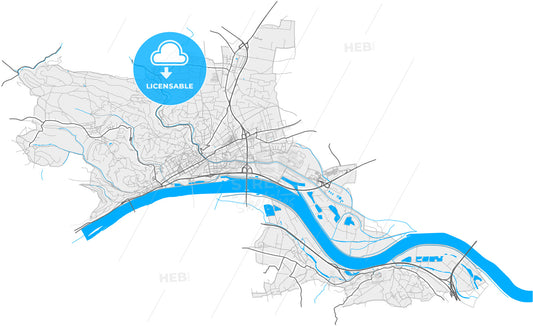 Krems, Lower Austria, Austria, high quality vector map