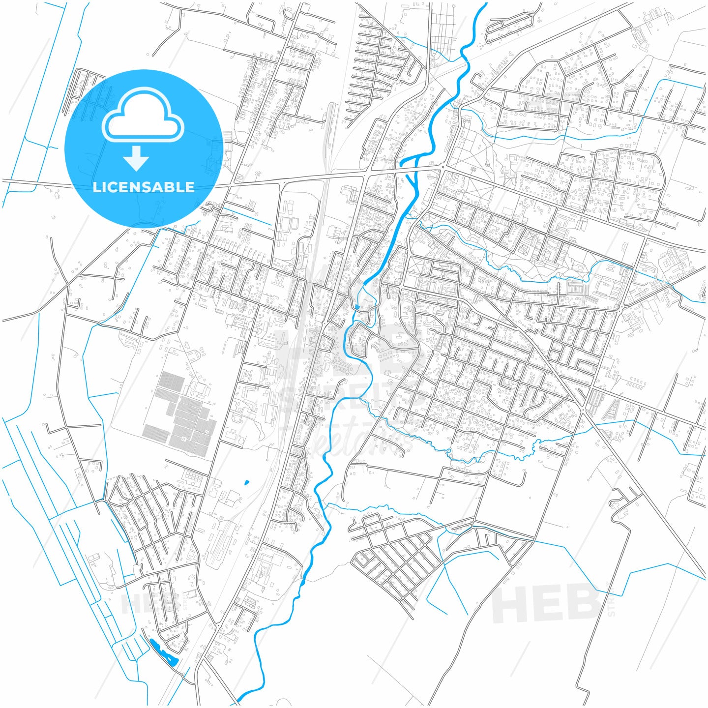 Kretinga, Klaipėda County, Lithuania, city map with high quality roads.