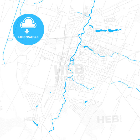 Kretinga, Lithuania PDF vector map with water in focus