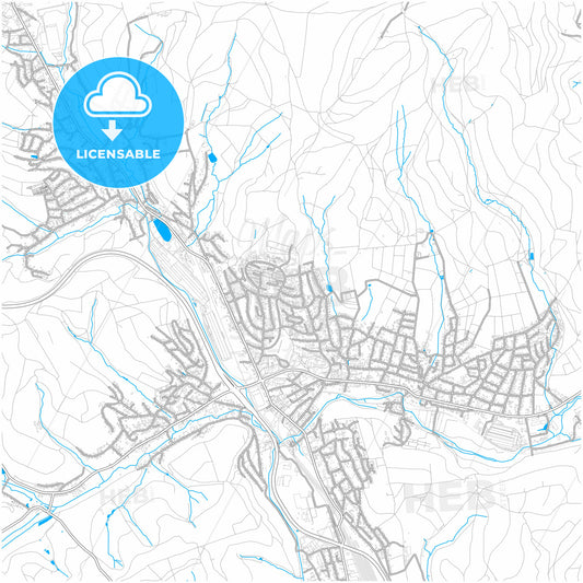 Kreuztal, North Rhine-Westphalia, Germany, city map with high quality roads.