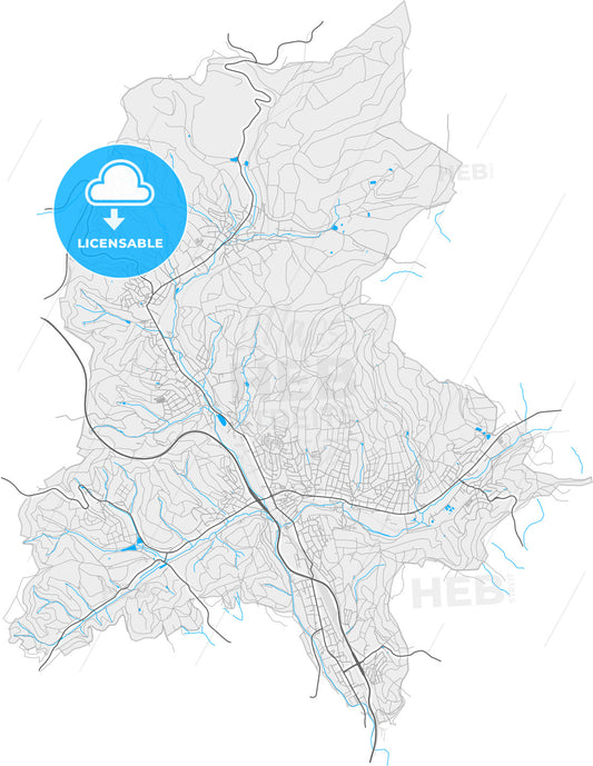 Kreuztal, North Rhine-Westphalia, Germany, high quality vector map