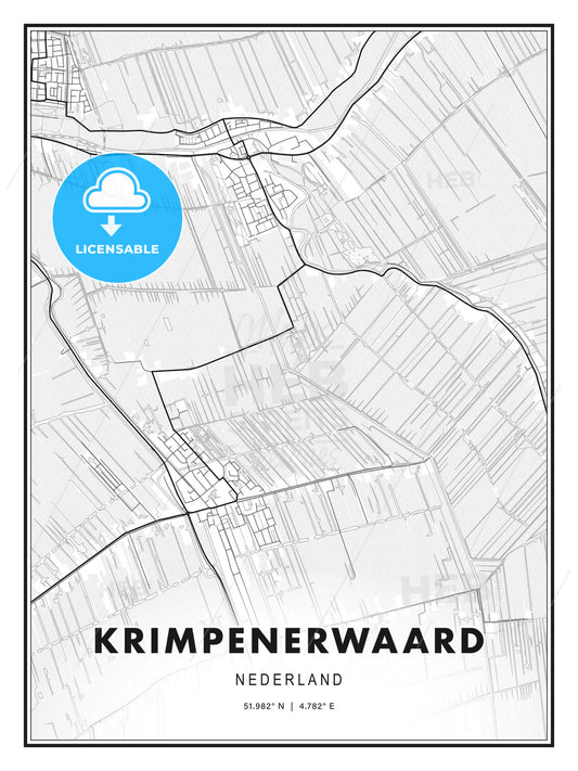 Krimpenerwaard, Netherlands, Modern Print Template in Various Formats - HEBSTREITS Sketches