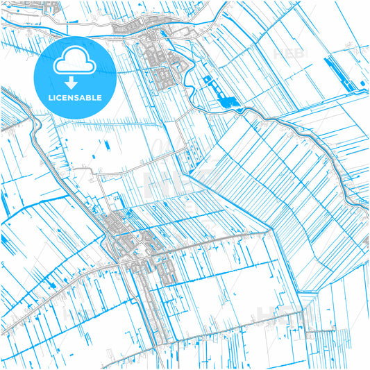 Krimpenerwaard, South Holland, Netherlands, city map with high quality roads.