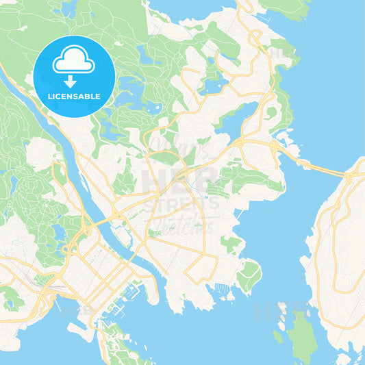 Kristiansand, Norway Vector Map - Classic Colors