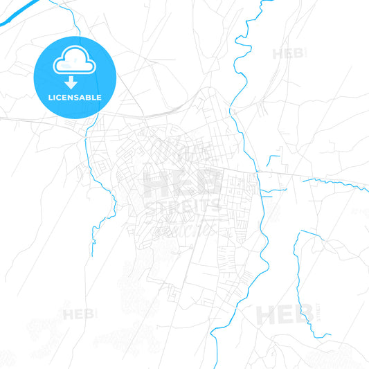 Kruševac, Serbia PDF vector map with water in focus