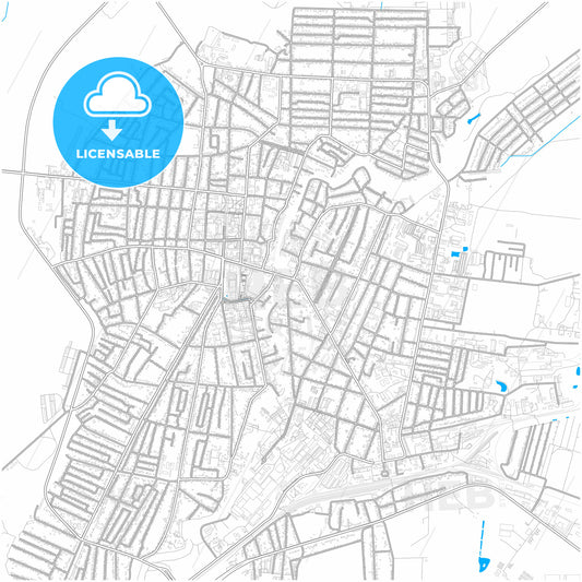 Krymsk, Krasnodar Krai, Russia, city map with high quality roads.