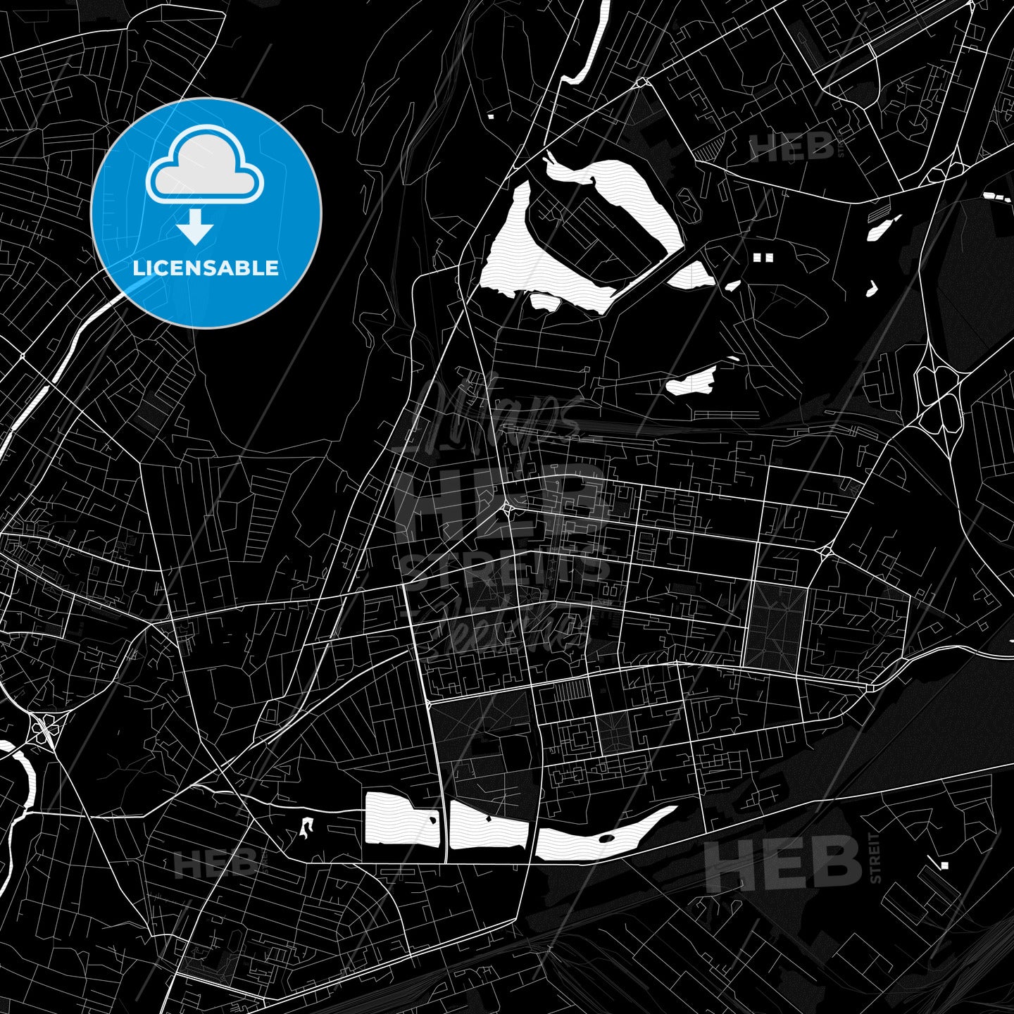 Kryvyi Rih, Ukraine Pdf Vector Map Black And White – HEBSTREITS
