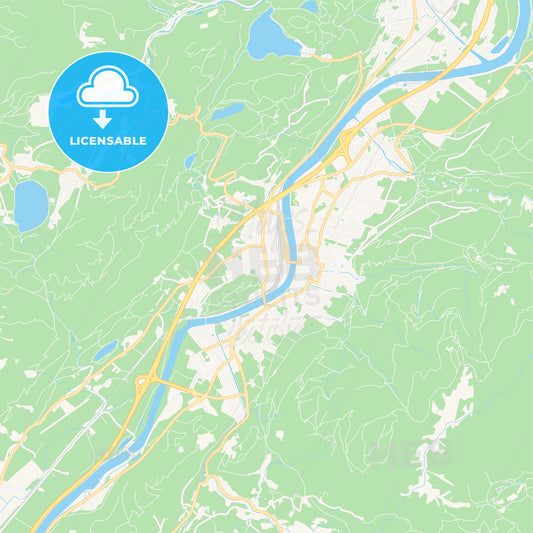 Kufstein, Austria Vector Map - Classic Colors