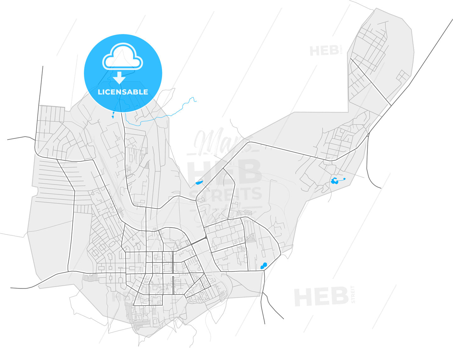 Kumertau, Republic of Bashkortostan, Russia, high quality vector map