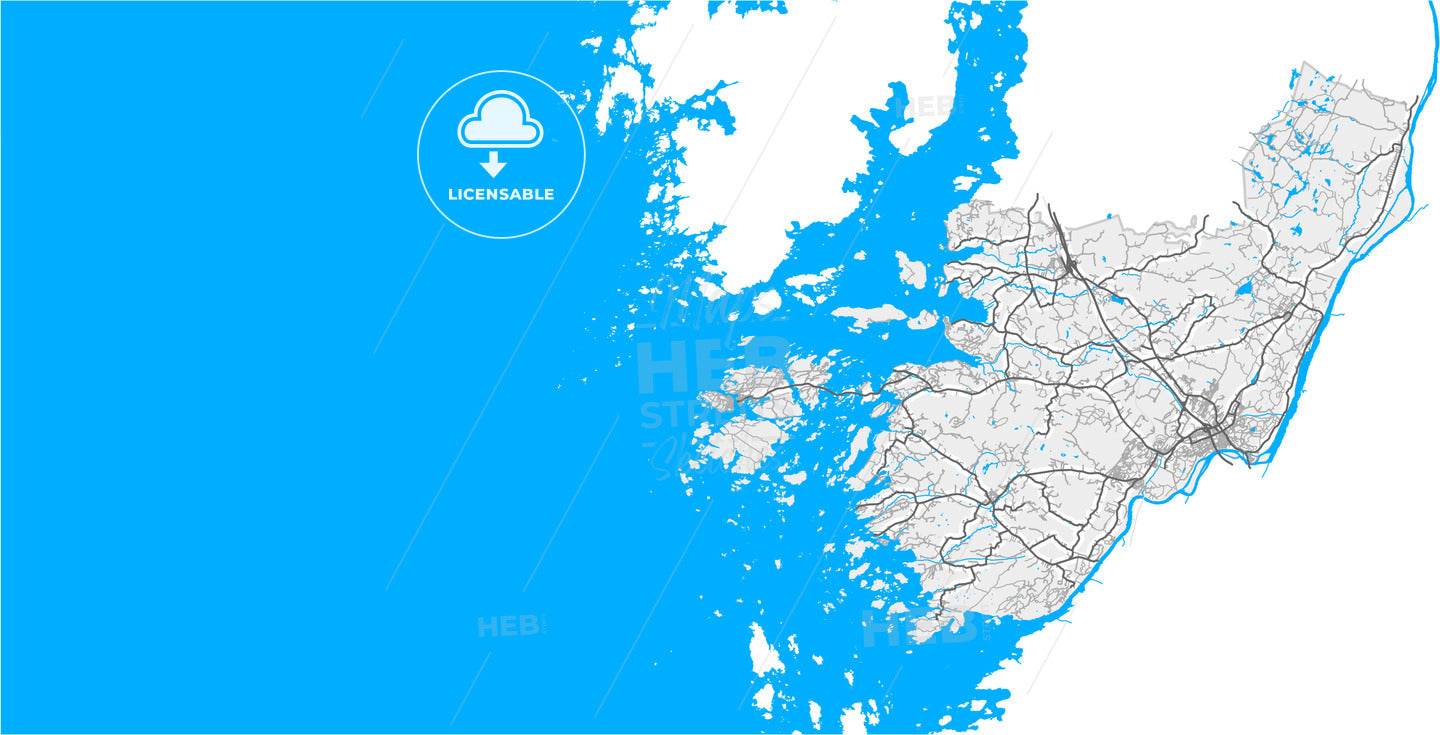 Kungälv, Sweden, high quality vector map