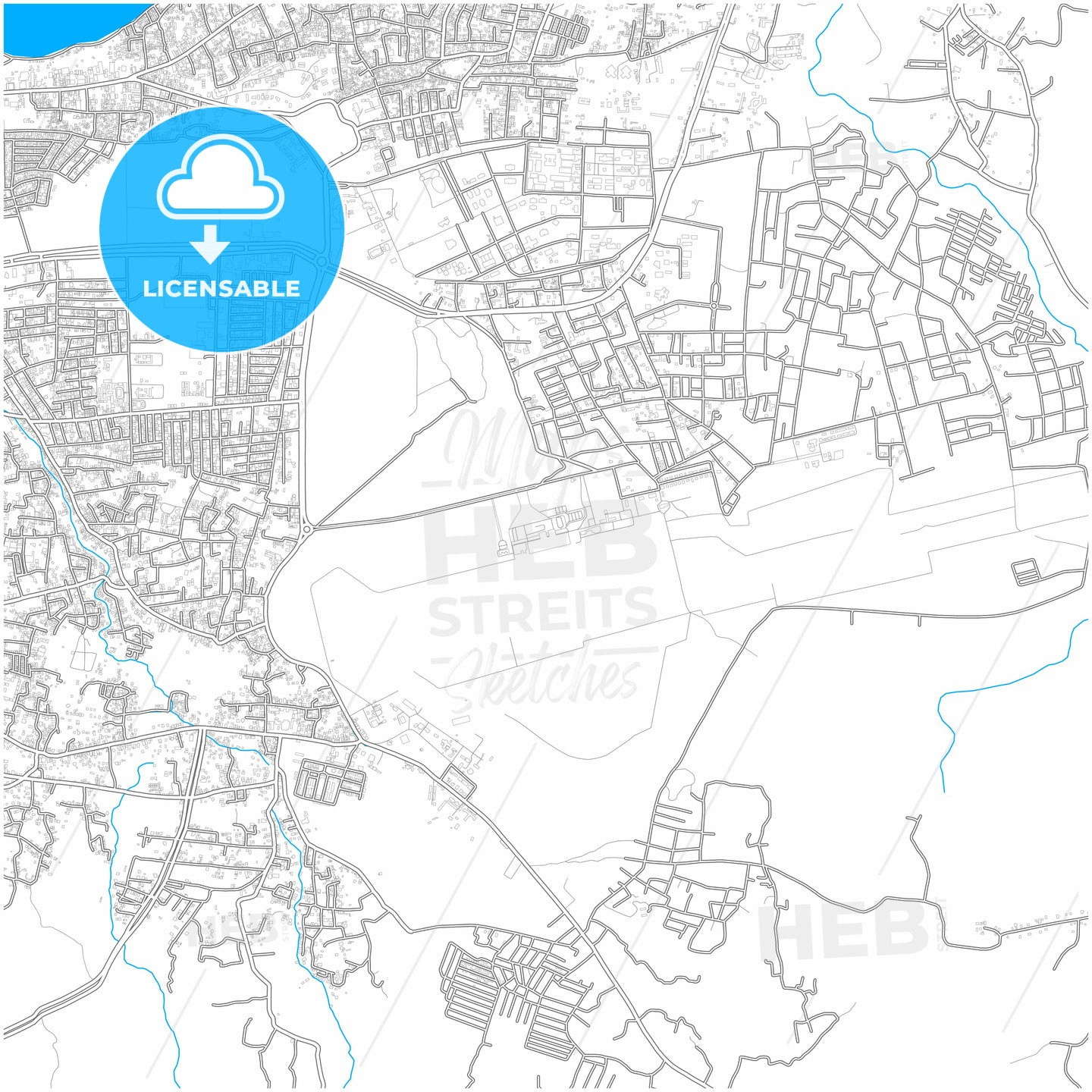 Kupang, East Nusa Tenggara, Indonesia, city map with high quality roads.