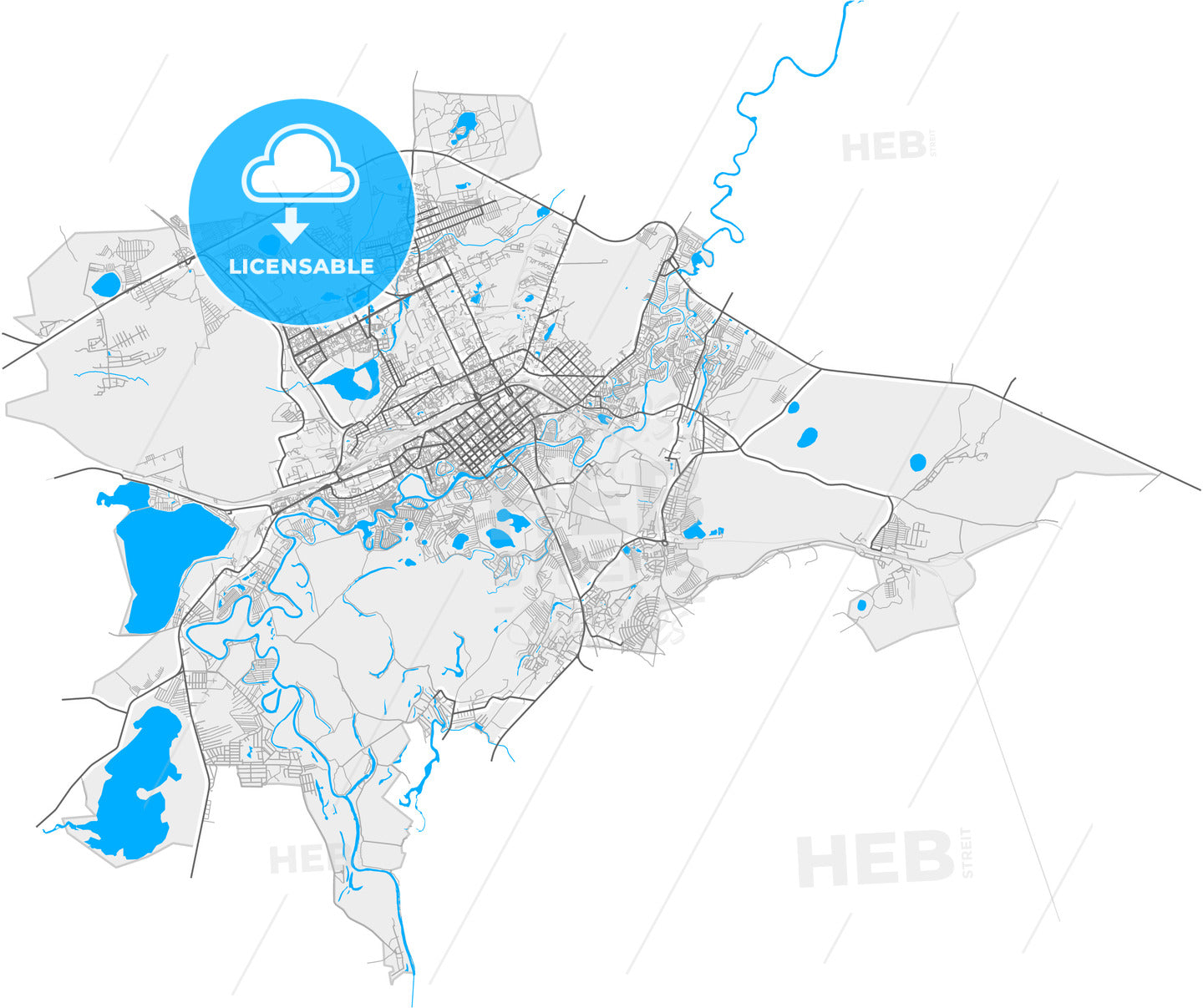 Kurgan, Kurgan Oblast, Russia, high quality vector map