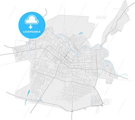 Kuznetsk, Penza Oblast, Russia, high quality vector map