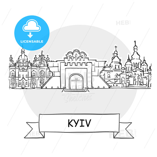 Kyiv Cityscape Vector Sign – instant download