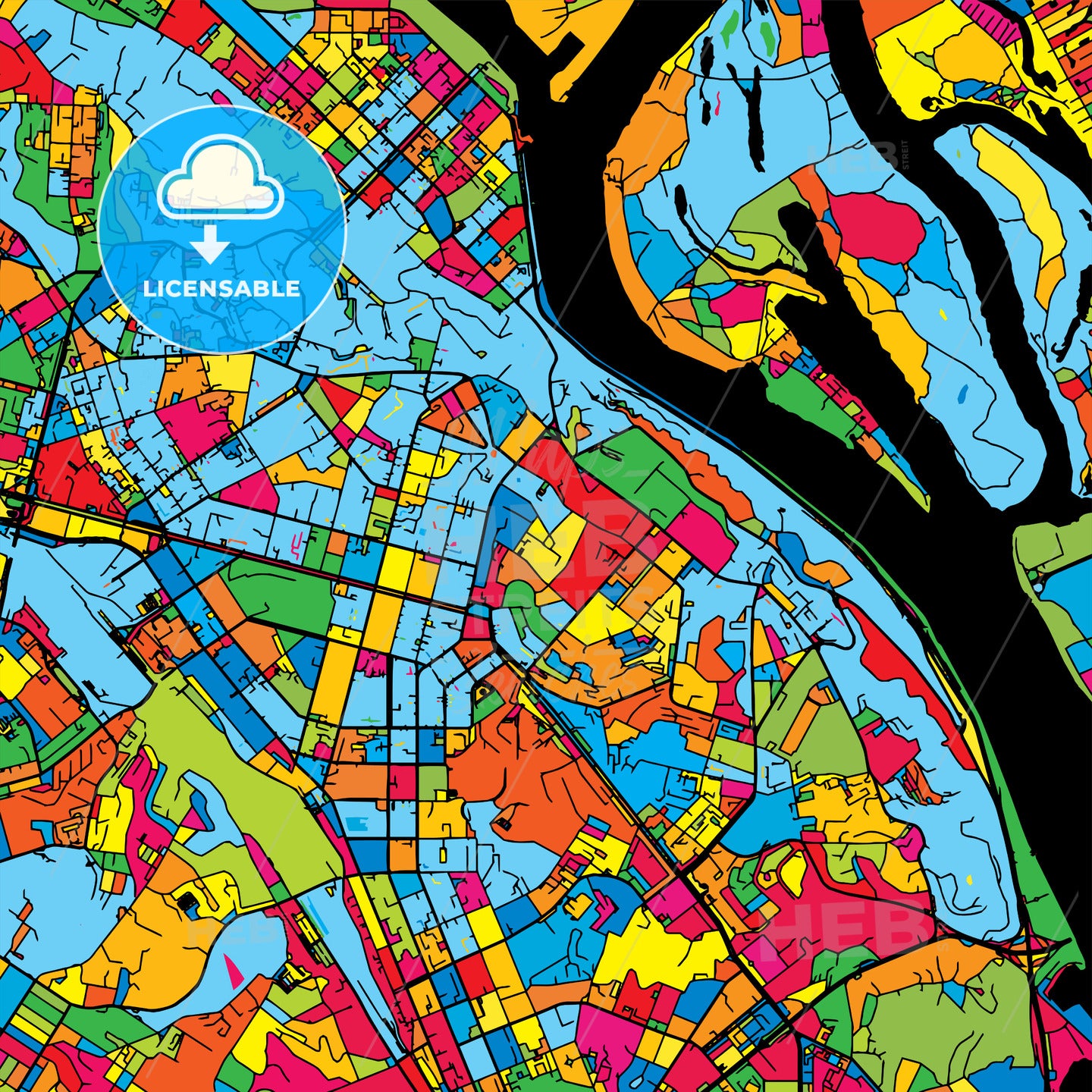 Kyiv Ukraine Colorful Map