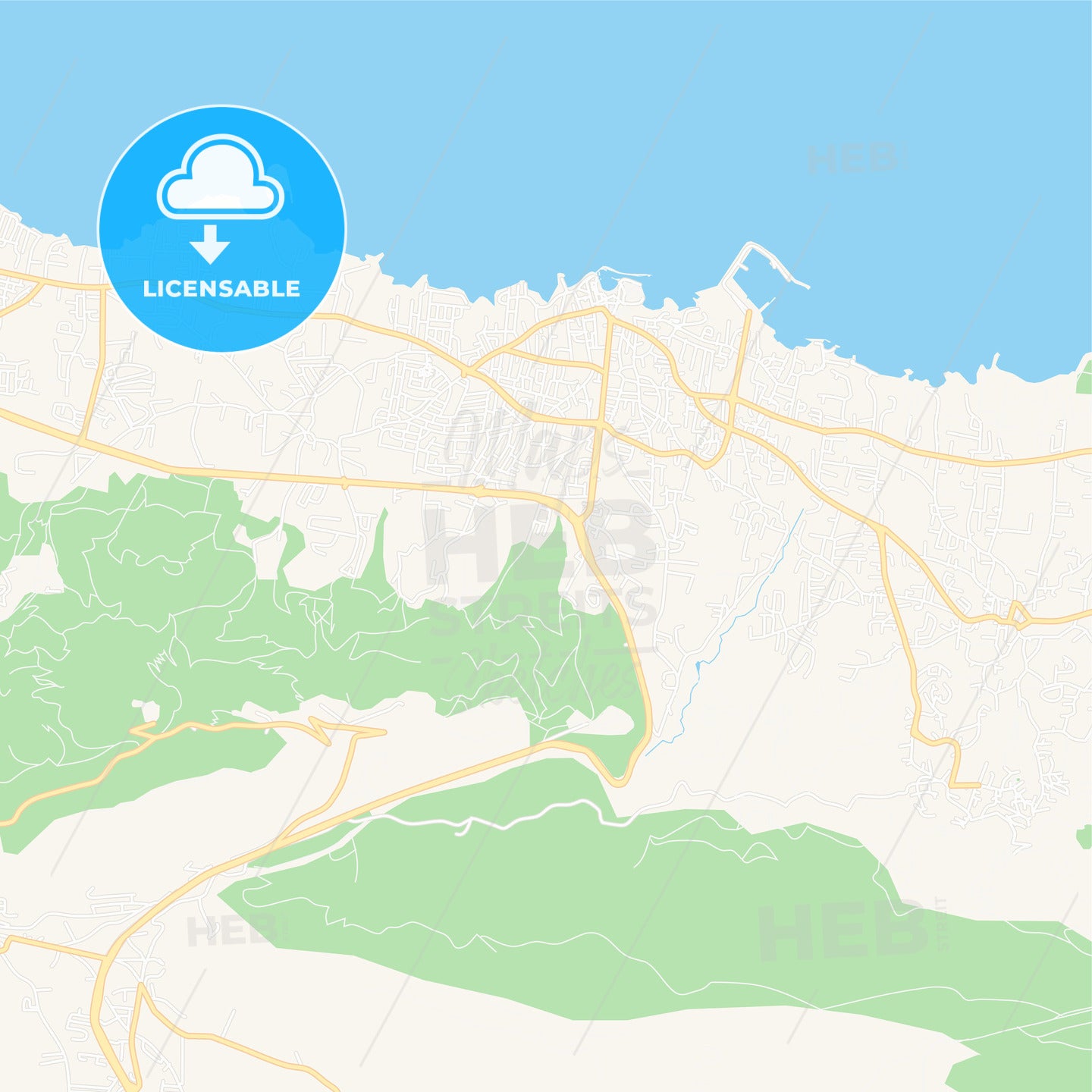 Kyrenia , Cyprus Vector Map - Classic Colors